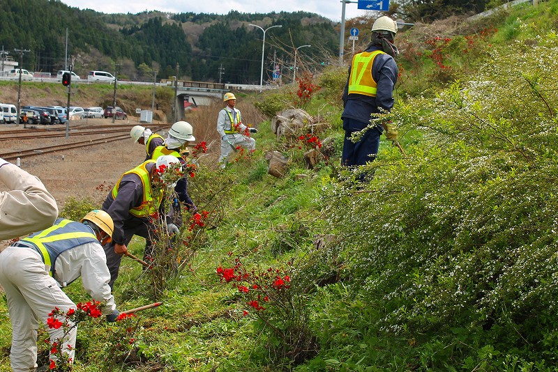 「花見ヶ丘をつくる会」の皆様と花壇の手入れ